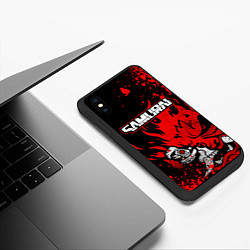 Чехол iPhone XS Max матовый Киберпанк-Самурай - 2077, цвет: 3D-черный — фото 2