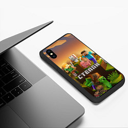 Чехол iPhone XS Max матовый Степан Minecraft, цвет: 3D-черный — фото 2