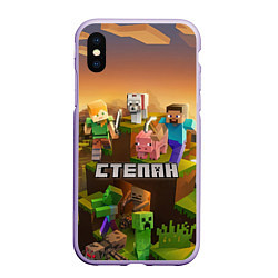Чехол iPhone XS Max матовый Степан Minecraft