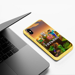 Чехол iPhone XS Max матовый Татьяна Minecraft, цвет: 3D-желтый — фото 2