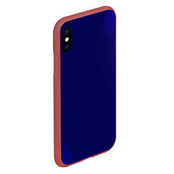 Чехол iPhone XS Max матовый Темно синий фон, цвет: 3D-красный — фото 2