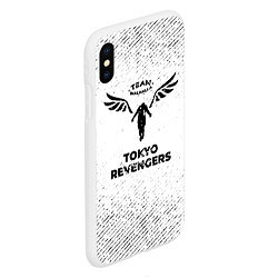 Чехол iPhone XS Max матовый Tokyo Revengers с потертостями на светлом фоне, цвет: 3D-белый — фото 2