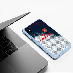 Чехол iPhone XS Max матовый Arsenal logo абстракция, цвет: 3D-голубой — фото 2