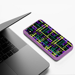 Чехол iPhone XS Max матовый Геометрический узор с мраморной текстурой, цвет: 3D-фиолетовый — фото 2
