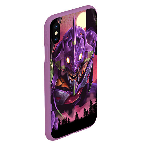 Чехол iPhone XS Max матовый Neon Genesis Evangelion - Eva / 3D-Фиолетовый – фото 2