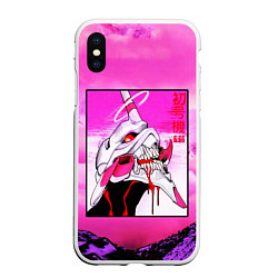 Чехол iPhone XS Max матовый Neon Genesis Evangelion: Eva 01, цвет: 3D-белый