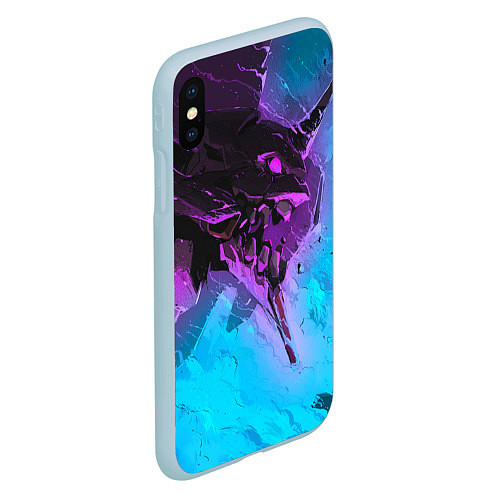 Чехол iPhone XS Max матовый Neon Genesis Evangelion - Eva 01 / 3D-Голубой – фото 2