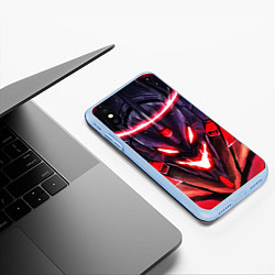 Чехол iPhone XS Max матовый Evangelion: Eva 01, цвет: 3D-голубой — фото 2