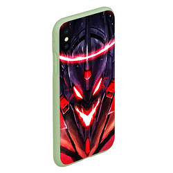 Чехол iPhone XS Max матовый Evangelion: Eva 01, цвет: 3D-салатовый — фото 2