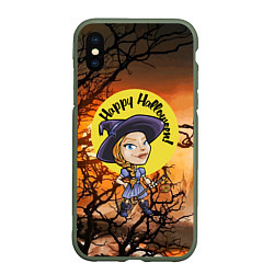Чехол iPhone XS Max матовый Happy Halloween - Witch