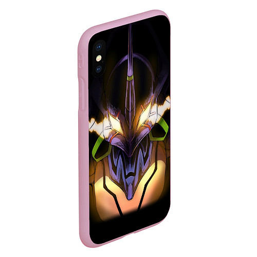 Чехол iPhone XS Max матовый Eva 01: Evangelion / 3D-Розовый – фото 2