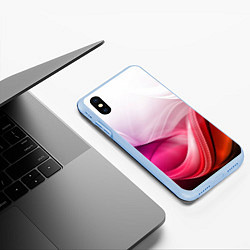 Чехол iPhone XS Max матовый Кремовый дизайн, цвет: 3D-голубой — фото 2