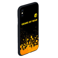 Чехол iPhone XS Max матовый Gears of War - gold gradient: символ сверху, цвет: 3D-черный — фото 2