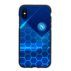 Чехол iPhone XS Max матовый Napoli Соты абстракция, цвет: 3D-черный