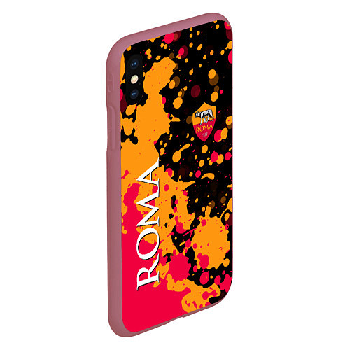 Чехол iPhone XS Max матовый Roma Краска / 3D-Малиновый – фото 2