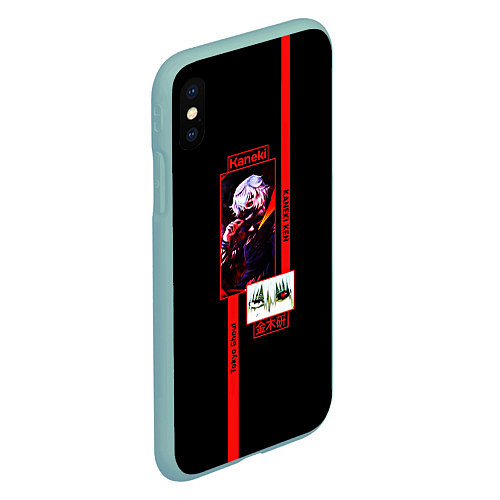 Чехол iPhone XS Max матовый Tokyo Ghoul Kaneki Ken anime / 3D-Мятный – фото 2