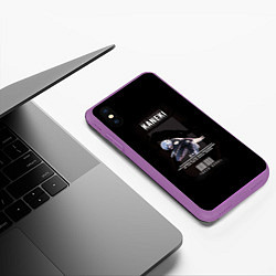Чехол iPhone XS Max матовый Tokyo Ghoul: Kaneki Ken, цвет: 3D-фиолетовый — фото 2