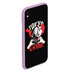 Чехол iPhone XS Max матовый Kaneki Ken - Tokyo Ghoul, цвет: 3D-сиреневый — фото 2