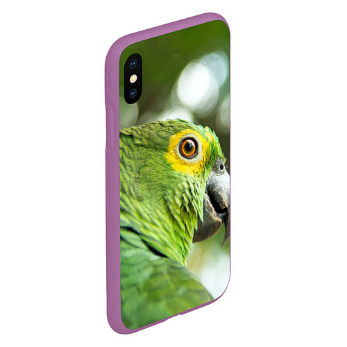Чехол iPhone XS Max матовый Попугaй / 3D-Фиолетовый – фото 2