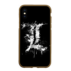 Чехол iPhone XS Max матовый Тетрадь смерти брызги красок