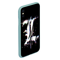 Чехол iPhone XS Max матовый Death Note glitch, цвет: 3D-мятный — фото 2