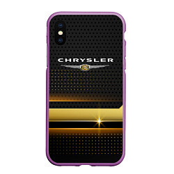 Чехол iPhone XS Max матовый Chrysler abstraction, цвет: 3D-фиолетовый