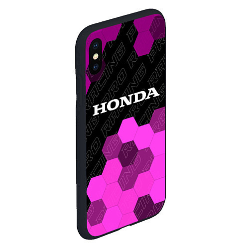 Чехол iPhone XS Max матовый Honda pro racing: символ сверху / 3D-Черный – фото 2