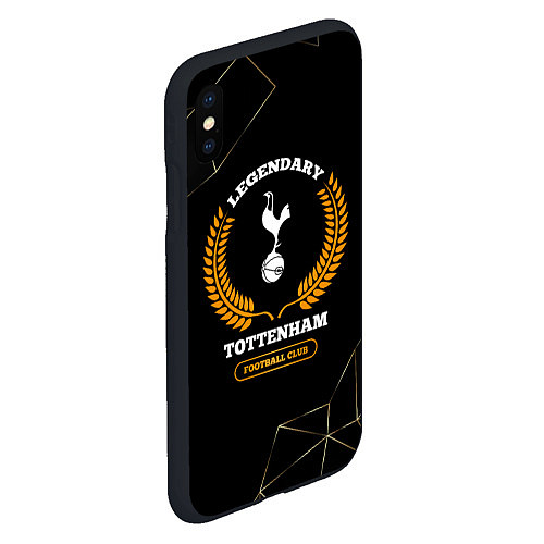 Чехол iPhone XS Max матовый Лого Tottenham и надпись legendary football club н / 3D-Черный – фото 2