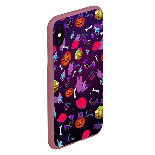 Чехол iPhone XS Max матовый Это Хэллоуин / 3D-Малиновый – фото 2