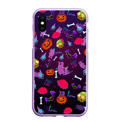 Чехол iPhone XS Max матовый Это Хэллоуин, цвет: 3D-сиреневый