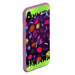 Чехол iPhone XS Max матовый RIP halloween, цвет: 3D-фиолетовый — фото 2