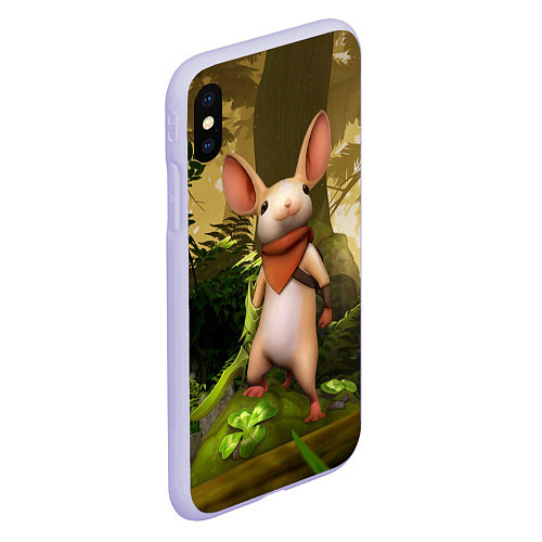 Чехол iPhone XS Max матовый Moss - мышонок / 3D-Светло-сиреневый – фото 2