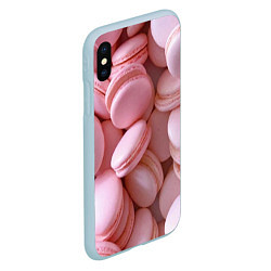 Чехол iPhone XS Max матовый Красные и розовые кексы, цвет: 3D-голубой — фото 2