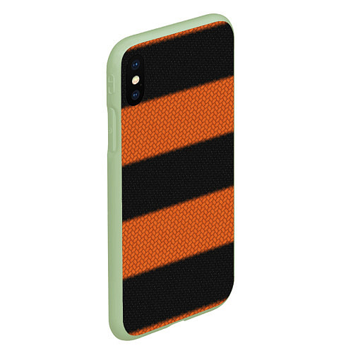 Чехол iPhone XS Max матовый Георгиевская лента плетёная / 3D-Салатовый – фото 2
