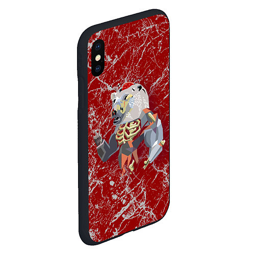 Чехол iPhone XS Max матовый Bear-zombie - Halloween / 3D-Черный – фото 2