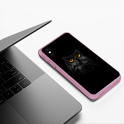 Чехол iPhone XS Max матовый Сова ночью, цвет: 3D-розовый — фото 2