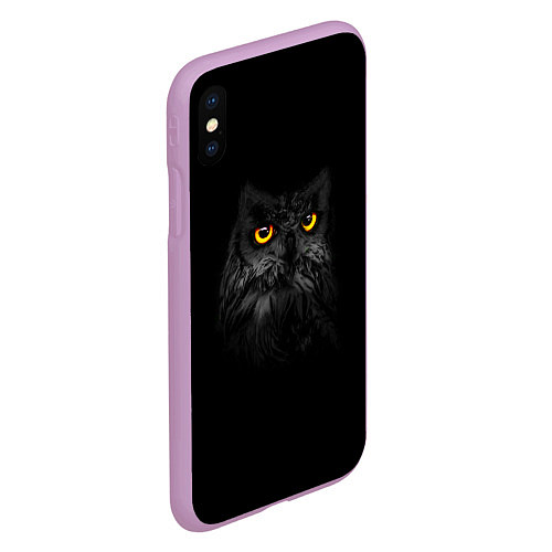 Чехол iPhone XS Max матовый Сова ночью / 3D-Сиреневый – фото 2