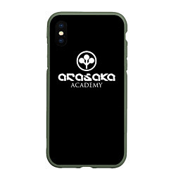 Чехол iPhone XS Max матовый Киберпанк - Arasaka Academy, цвет: 3D-темно-зеленый