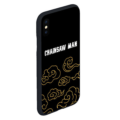 Чехол iPhone XS Max матовый Chainsaw Man anime clouds / 3D-Черный – фото 2