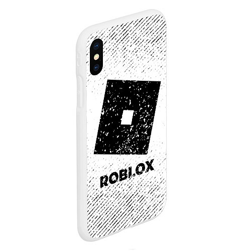 Чехол iPhone XS Max матовый Roblox с потертостями на светлом фоне / 3D-Белый – фото 2