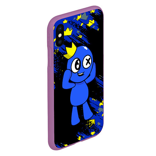 Чехол iPhone XS Max матовый Радужные друзья Синий / 3D-Фиолетовый – фото 2