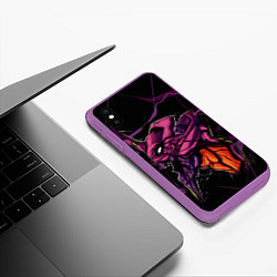 Чехол iPhone XS Max матовый Ева-01, цвет: 3D-фиолетовый — фото 2