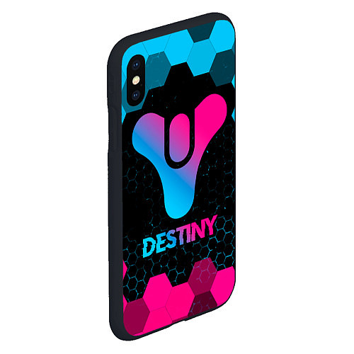 Чехол iPhone XS Max матовый Destiny - neon gradient / 3D-Черный – фото 2