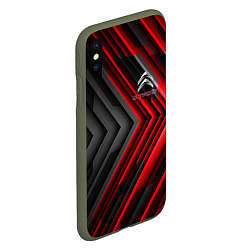 Чехол iPhone XS Max матовый Citroen строгий стиль, цвет: 3D-темно-зеленый — фото 2