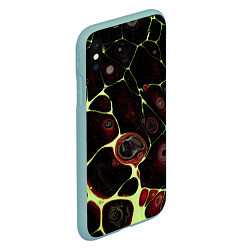 Чехол iPhone XS Max матовый Кислотные разломы на поверхности, цвет: 3D-мятный — фото 2