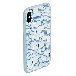 Чехол iPhone XS Max матовый Множество белых кубов в абстракции, цвет: 3D-голубой — фото 2