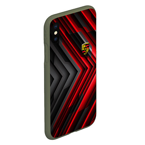 Чехол iPhone XS Max матовый Porsche строгий стиль / 3D-Темно-зеленый – фото 2