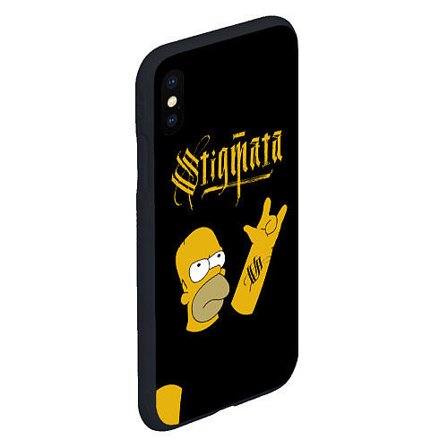 Чехол iPhone XS Max матовый Stigmata Сипмсоны Гомер / 3D-Черный – фото 2