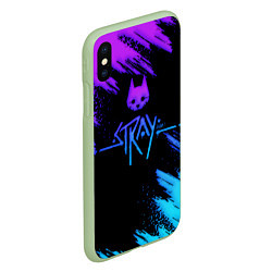 Чехол iPhone XS Max матовый Stray game neon, цвет: 3D-салатовый — фото 2