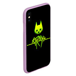 Чехол iPhone XS Max матовый Stray green neon, цвет: 3D-сиреневый — фото 2